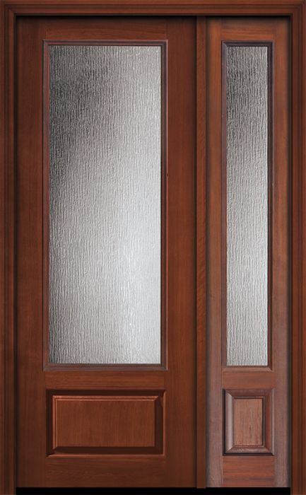 IMPACT | 96" 3/4 Lite Privacy Glass Mahogany Door /1side
