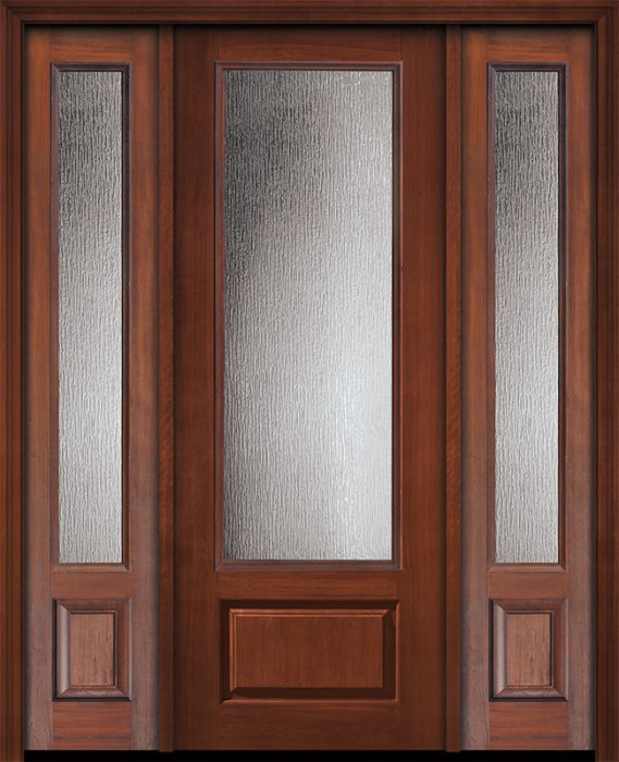 96" 3/4 Lite Privacy Glass Mahogany Door /2side