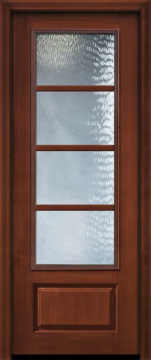 IMPACT | 96" 3/4 Lite 1 Panel 4 Lite Horizontal SDL Mahogany/Alder Door
