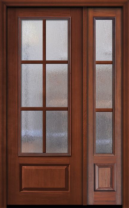 IMPACT | 96" 3/4 Lite 1 Panel 6 Lite SDL Mahogany Door /1side