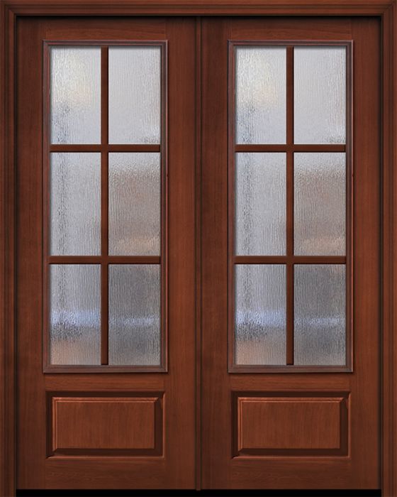 Pro 96" Double 6 Lite SDL 3/4 Lite Mahogany Door