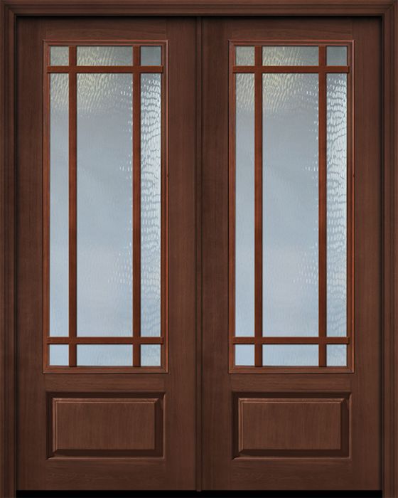 IMPACT | 96" Double 3/4 Lite Prairie 9 Lite SDL Mahogany/Alder Door