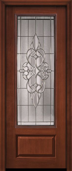 Pro 96" 1 Panel 3/4 Lite Courtlandt Mahogany Door