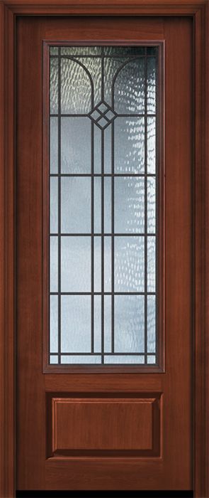 96" 1 Panel 3/4 Lite Cantania GBG Mahogany/Alder Door
