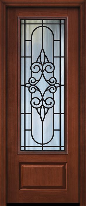 96" 1 Panel 3/4 Lite Salento GBG Mahogany/Alder Door