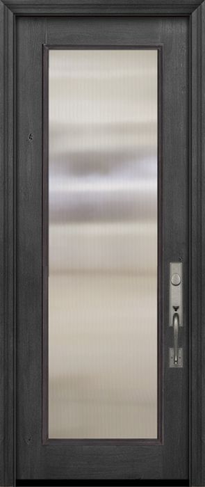 96" Full Lite Privacy Glass Mahogany Door