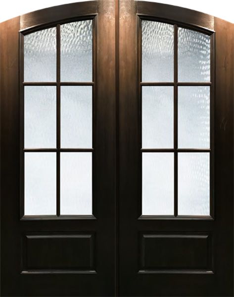 96" Double Arch Top 6 Lite SDL Mahogany/Alder Door