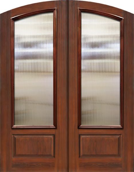 96" Double Arch Top Arch Lite Mahogany/Alder Door