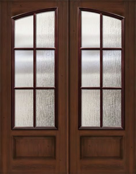 IMPACT | 96" Double Square Top Arch 6 Lite SDL Mahogany/Alder Door