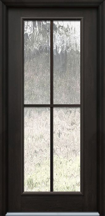 Pro 80" Full Lite 4 Lite SDL Mahogany Fiberglass Single Door