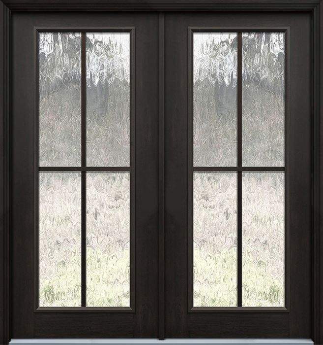 Pro 80" Full Lite 4 Lite SDL Mahogany Fiberglass Double Door