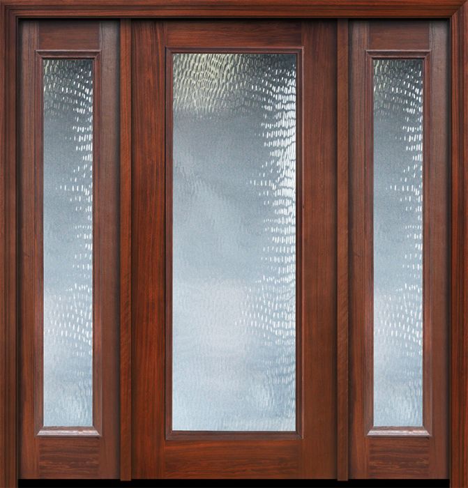 IMPACT | 80" Full Lite Privacy Glass Mahogany Door /2side