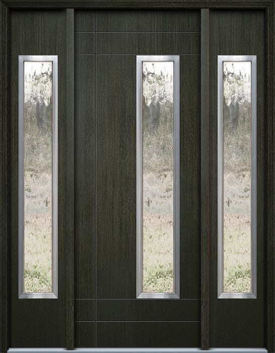 42" x 96" Santa Barbara 1 Lite Contemporary Mahogany Fiberglass Door/2side w/Aluminum Frame