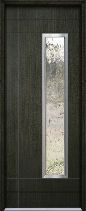 96" Santa Barbara 1 Lite Contemporary Mahogany Fiberglass Single Door w/Aluminum Frame
