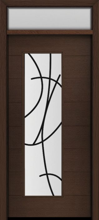 80" Mahogany Milan San Donato Contemporary Modern Single Door & Rec Transom
