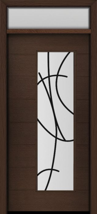 80" Mahogany Milan San Donato Contemporary Modern Single Door & Rec Transom