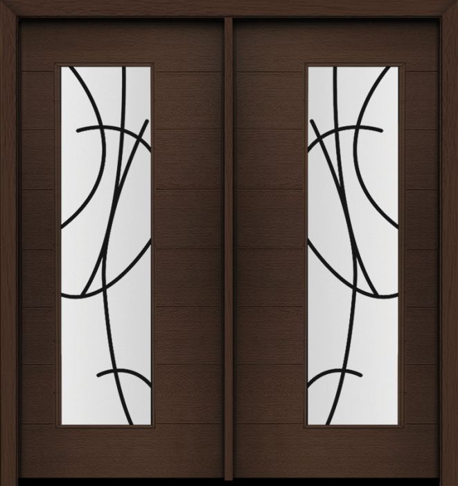 80" Mahogany Milan San Donato Contemporary Modern Double Door