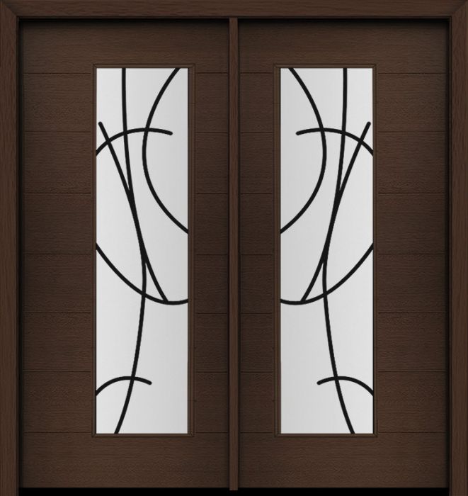 80" Mahogany Milan San Donato Contemporary Modern Double Door
