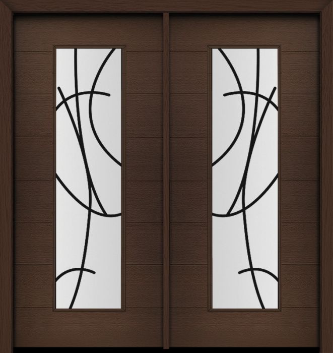 80" Mahogany Milan San Donato Center Contemporary Modern Double Door