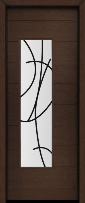 96" Mahogany Milan San Donato Contemporary Modern Single Door