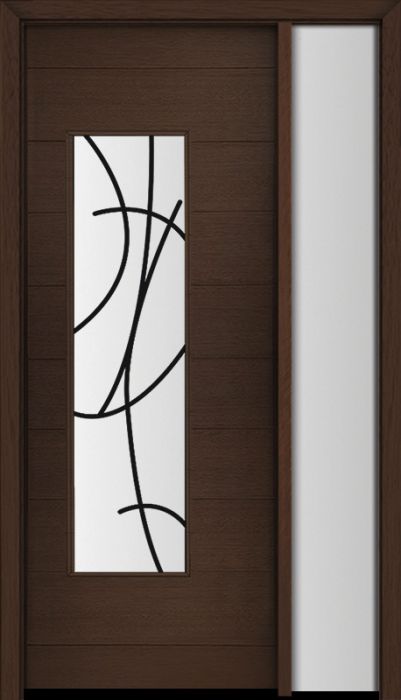 96" Mahogany Milan San Donato Contemporary Modern Single Door/Sidelite