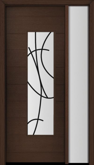 96" Mahogany Milan San Donato Contemporary Modern Single Door/Sidelite