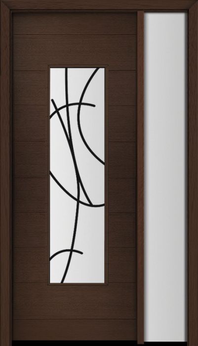 96" Mahogany Milan San Donato Center Contemporary Modern Single Door/Sidelite