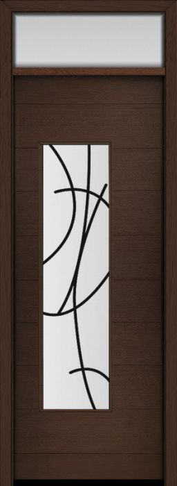 96" Mahogany Milan San Donato Contemporary Modern Single Door & Rec Transom