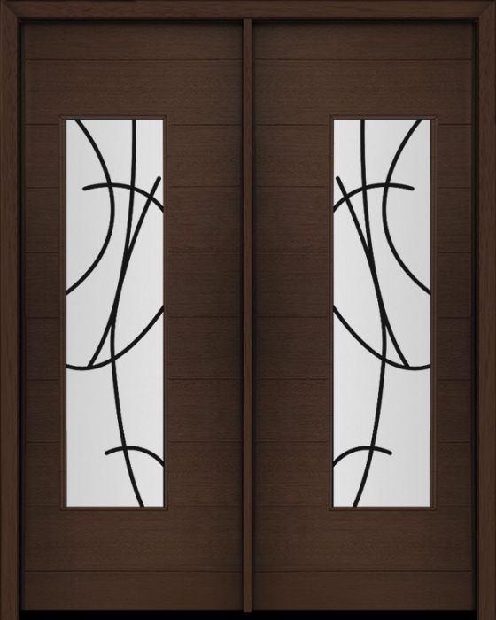 96" Mahogany Milan San Donato Contemporary Modern Double Door