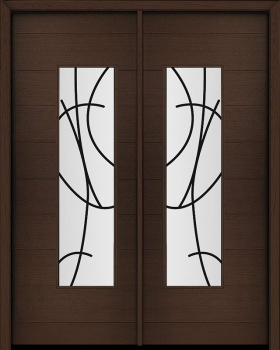 96" Mahogany Milan San Donato Contemporary Modern Double Door