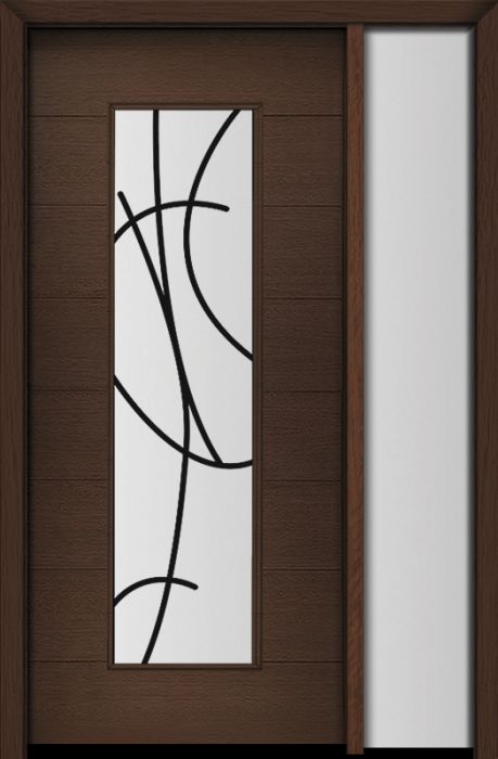 80" Mahogany Milan San Donato Center Contemporary Modern Single Door/Sidelite