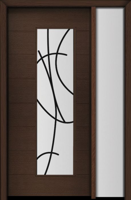 80" Mahogany Milan San Donato Contemporary Modern Single Door/Sidelite