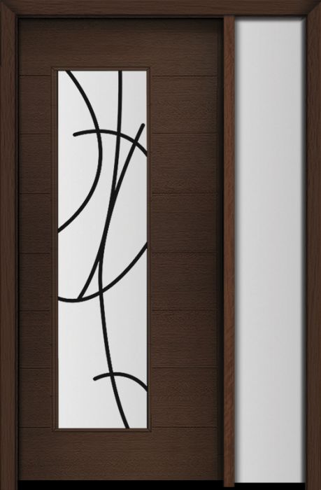 80" Mahogany Milan San Donato Contemporary Modern Single Door/Sidelite