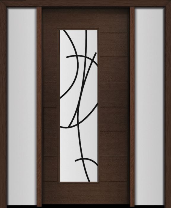 80" Mahogany Milan San Donato Contemporary Modern Single Door/2Sidelite