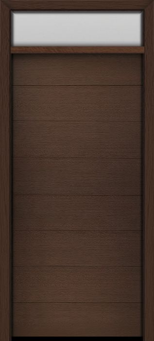 80" Mahogany Milan Solid Panel Contemporary Modern Single Door & Rec Transom