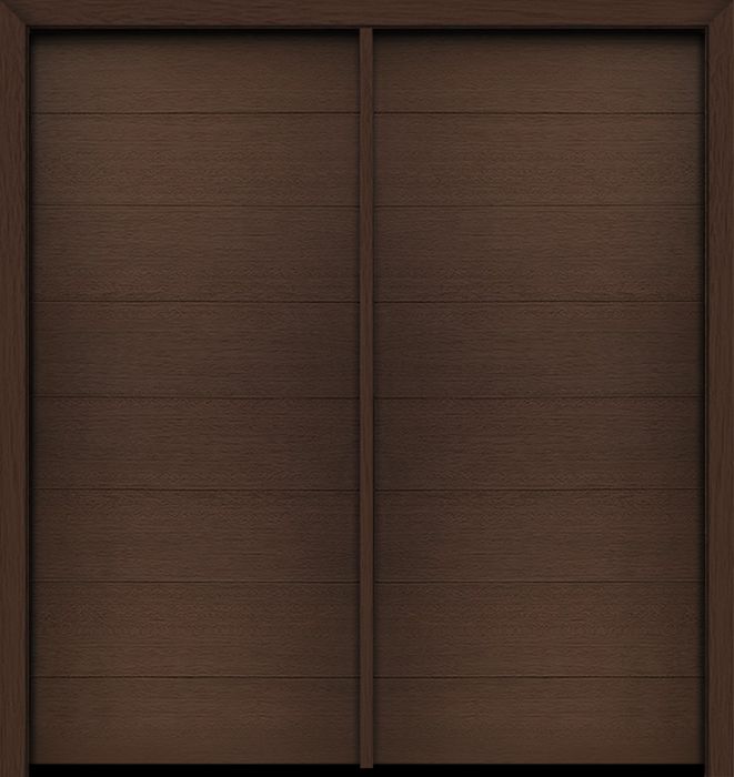 80" Mahogany Milan Solid Panel Contemporary Modern Double Door