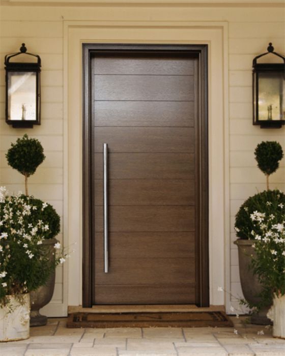 96" Mahogany Milan Solid Panel Contemporary Modern Single Door
