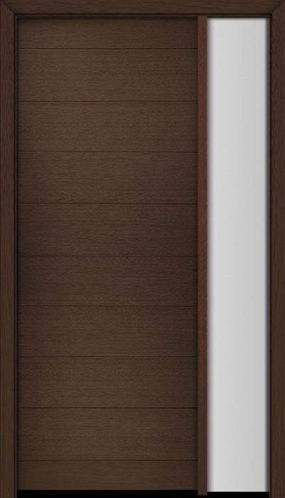 96" Mahogany Milan Solid Panel Contemporary Modern Single Door/Sidelite