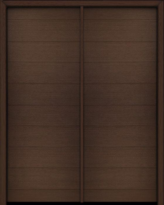 96" Mahogany Milan Solid Panel Contemporary Modern Double Door
