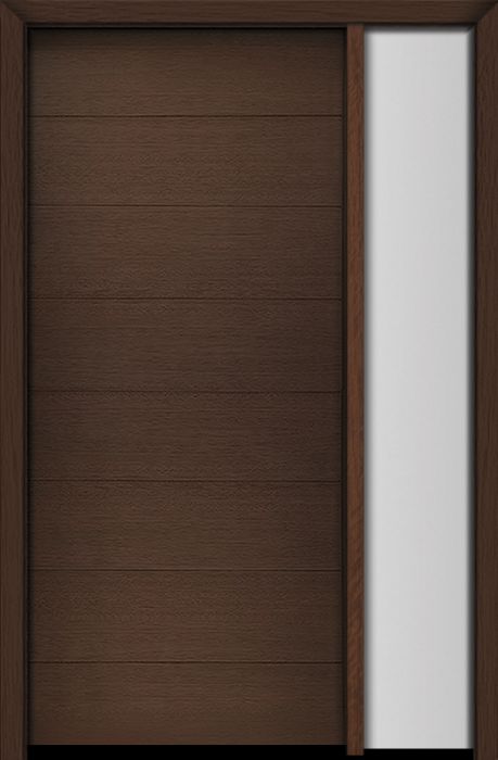 80" Mahogany Milan Solid Panel Contemporary Modern Single Door/Sidelite