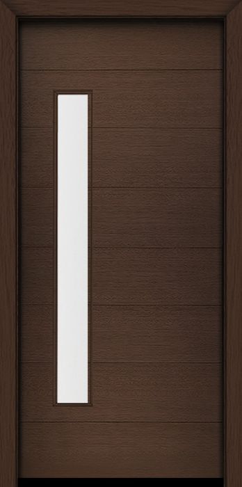 80" Mahogany Milan Thin Lite Contemporary Modern Single Door