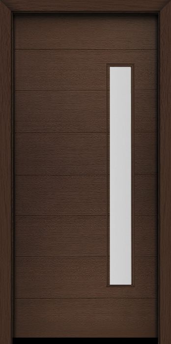 80" Mahogany Milan Thin Lite Contemporary Modern Single Door