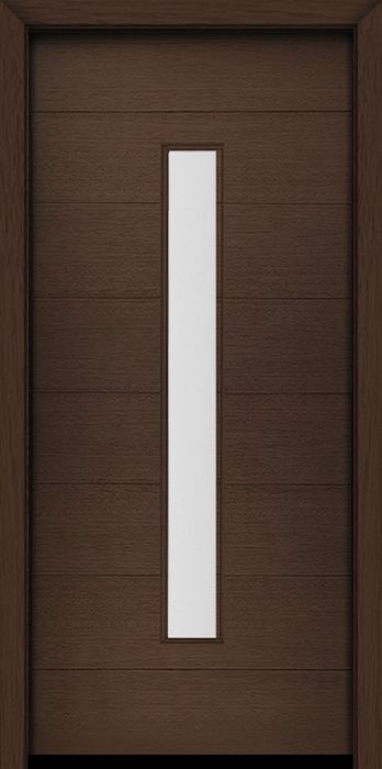 80" Mahogany Milan Thin Lite Center Contemporary Modern Single Door