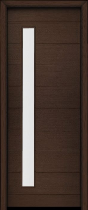 96" Mahogany Milan Thin Lite Contemporary Modern Single Door