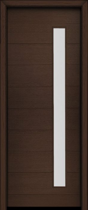 96" Mahogany Milan Thin Lite Contemporary Modern Single Door