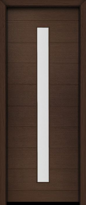 96" Mahogany Milan Thin Lite Center Contemporary Modern Single Door