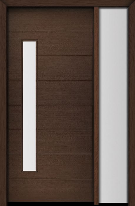80" Mahogany Milan Thin Lite Contemporary Modern Single Door/Sidelite