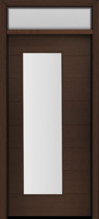 80" Mahogany Milan Wide Lite Contemporary Modern Single Door & Rec Transom