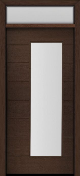 80" Mahogany Milan Wide Lite Contemporary Modern Single Door & Rec Transom