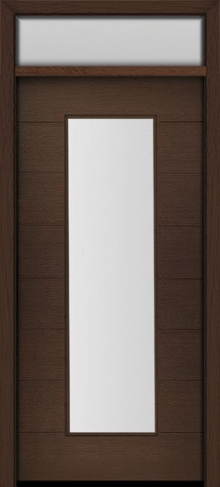 80" Mahogany Milan Wide Lite Center Contemporary Modern Single Door & Rec Transom